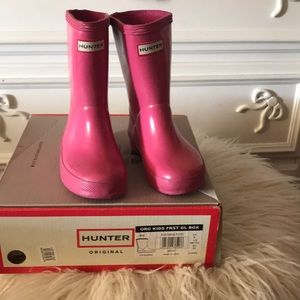 Hunter boots in pink